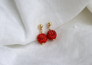 Weihnachten Glitzer Perlen Ohrringe in verschiedenen Farben: Weihnachtskugel Ohrstecker